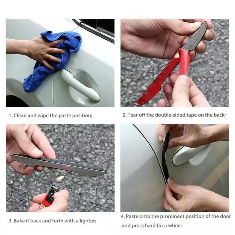 New 4pcs PVC Car Door Anti-scratch Stickers Protection Decal for Volkswagen Teramont Santana Tiguan R32 T5 Golf 5 7 Rabbit