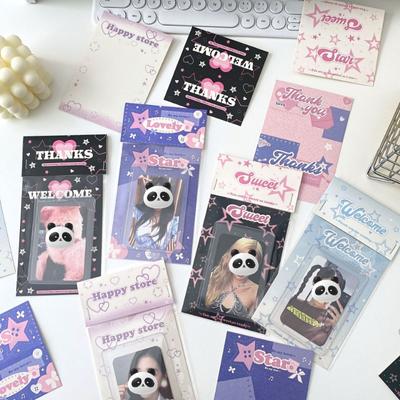 Juego de 5 tarjetas Y2K con letras en inglés, cabezal de tarjeta trasera, bolsa Opp, tarjeta fotográfica de estrella Kpop, materiales decorativos de embalaje DIY