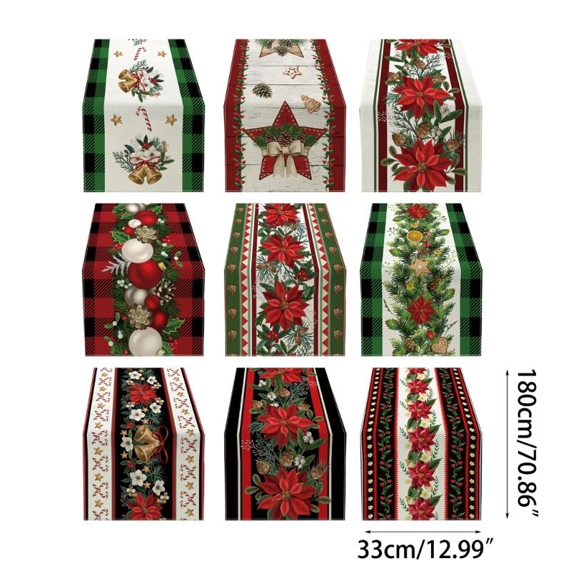 Christmas Table Runner Festive Home Table Cover Tablecloth for 2025 New Year Dropshipping