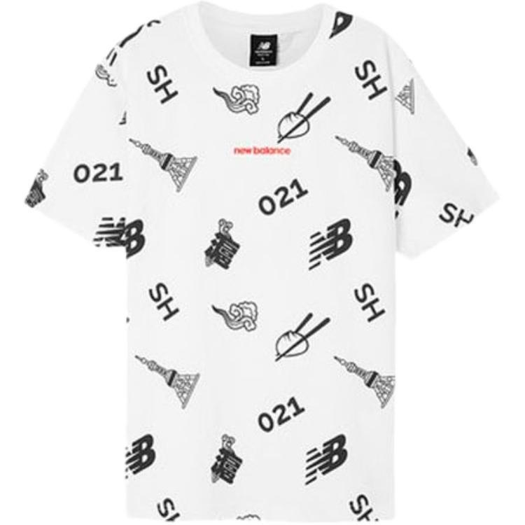 New Balance Unisex Printing Round-neck White AMT02372-WT S
