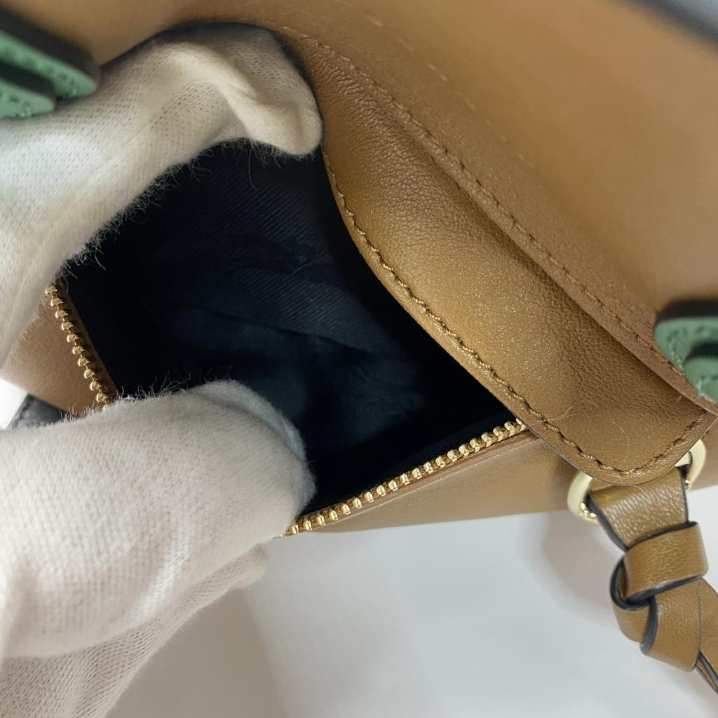 Used LongchampShoulder Bag black/Brown/Green Leather Women