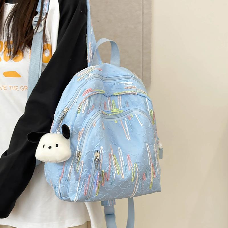 High-looking Small Schoolbag for Girls  College Students  Children Cute Kindergarten Striped Small Backpack