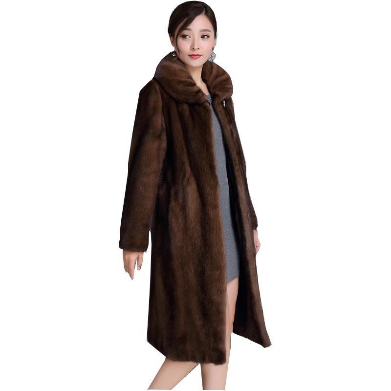 Utumn and Winter Imitation Mink Coat Women's Whole Mink Coat Long Women's Mink Coat Mink Fur Women's Winter