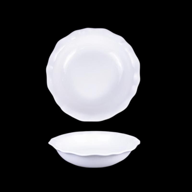 Pure White Ceramic Straw Hat Serving Bowl