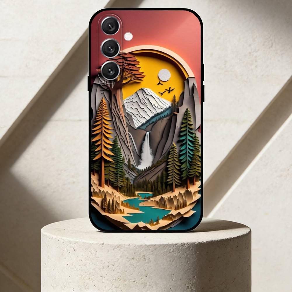 

L-Layered Paper Cut Phone Case For Samsung Galaxy A91,80,73,72 ,71,53,52,32 ,31,22,21s,20,Soft Black Case Samsung a70