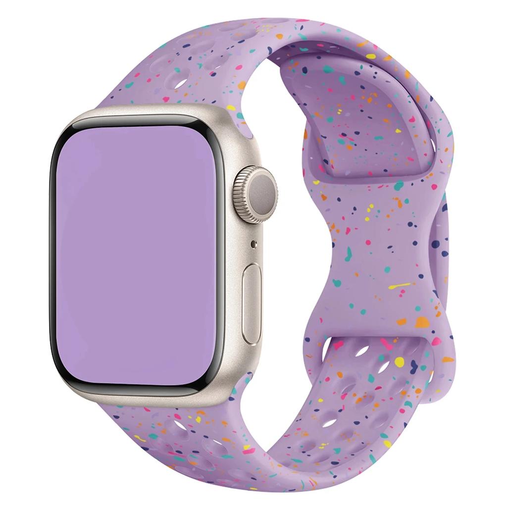 Color Particles Strap for Apple Watch Ultra 2 Band 49mm 45mm 44mm Silicone Bracelet for IWatch Series 9 8 7 6 5 41mm 42mm SE 4 3