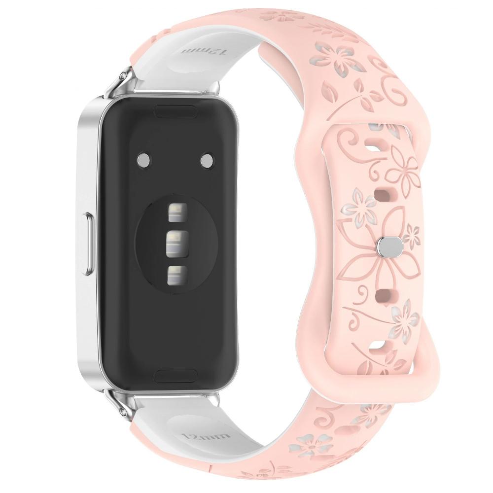 Women Silicone Flower 3D Engraved Strap for Huawei Band 10 9 8 Breathable Comfortable Bracelet Wristband for Huawei Fit4 Fit3 Fit2 Correa Accessories