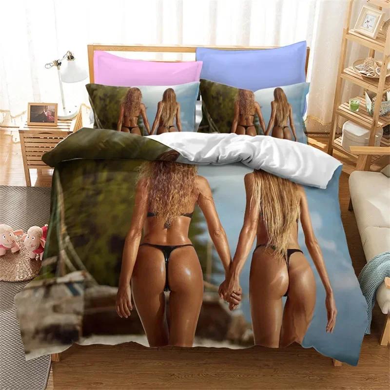 3D Print Car Sexy Buttocks Girl Bedding Set Single Twin Double Queen King Cal King Size Bed Linen Set