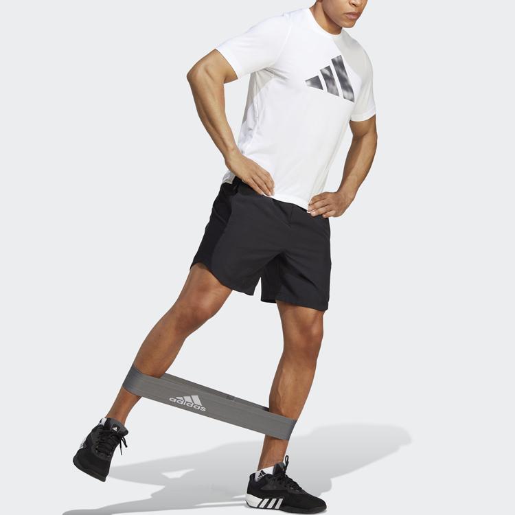 Adidas Hiit Base Solid Color Logo Elastic Waist Straight Shorts Men Bottoms Black IB7909