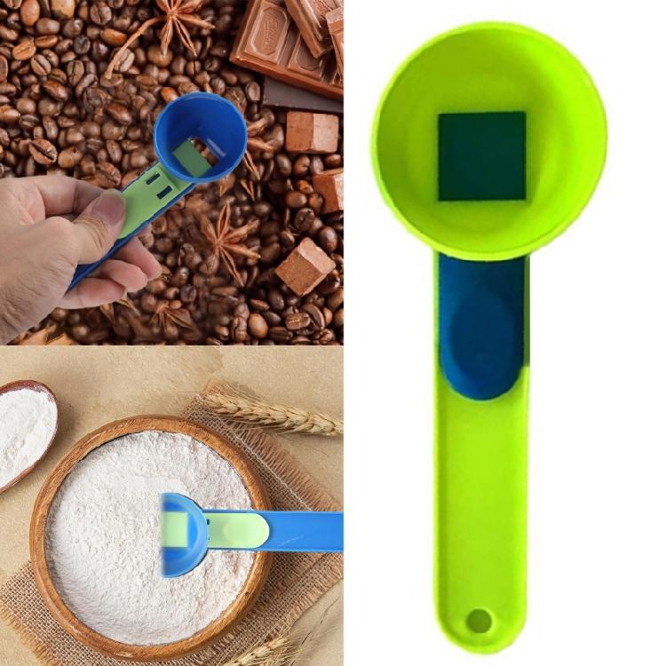 Ergonomic Long Handle Funnel Scooper Protein Powder Measuring Sliding Spoon Kitchen Accessories for Fitness Enthusiasts