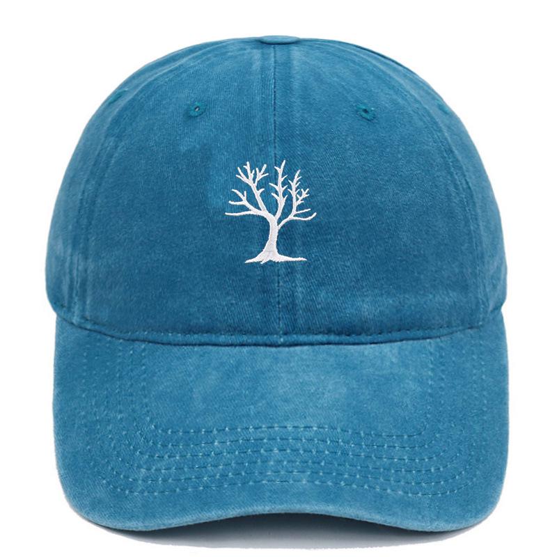 Unisex Cute Tree Embroidery Washed Baseball Cap - New Outdoor Casual Style