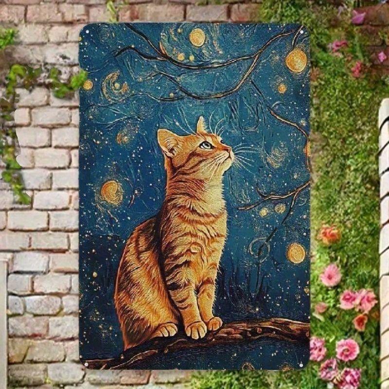 

Vintage Cat Oil Painting Metal Tin Sign Wall Decor