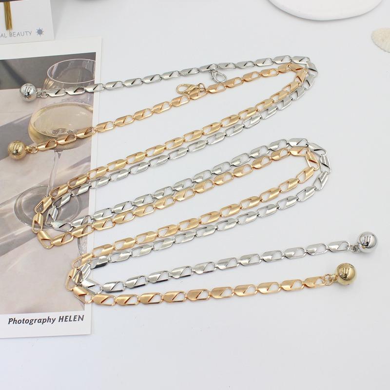 Women's Metal Hook Waist Chain - Adjustable Link Belt for Dresses Korean Style Slimming Decorative Body Jewelry