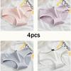 4pcs Briefs Printed Thin Section of Cotton Panties Female Breathable Midriff Girls Cute Women Underpant