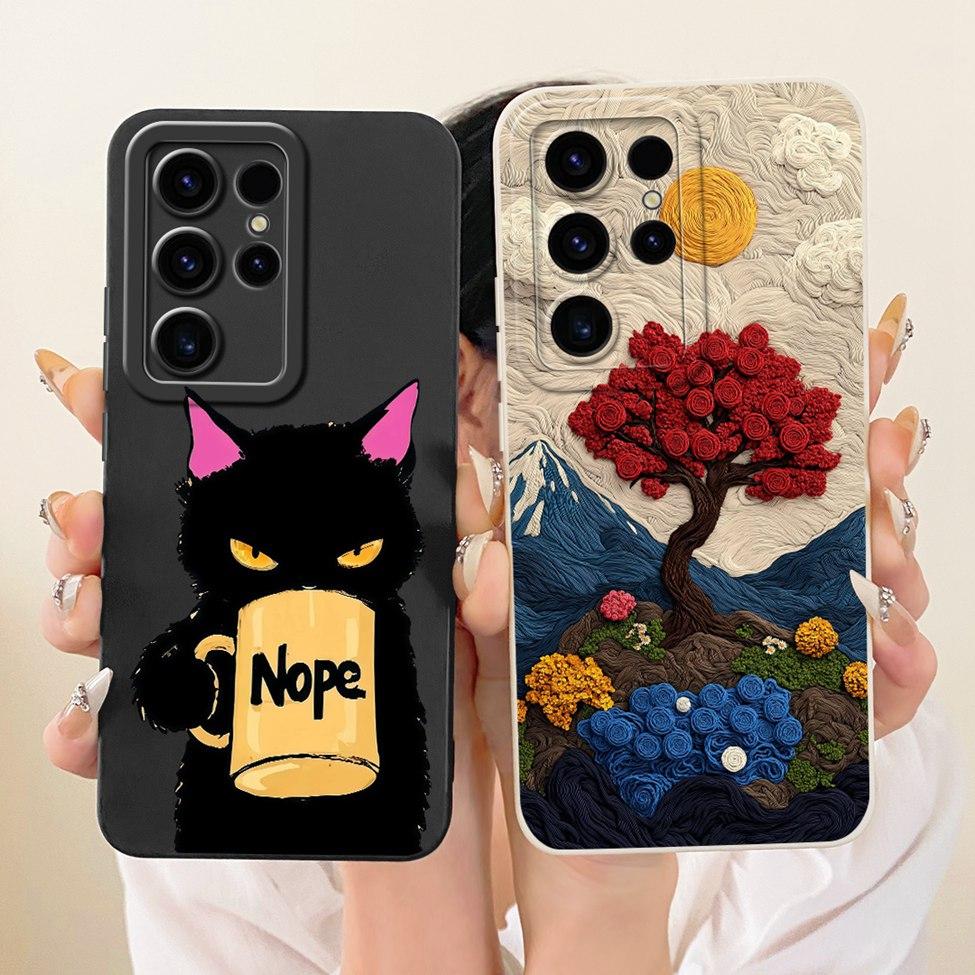 For Samsung S24 Ultra S928B Phone Casing For Samsung Galaxy S24 Ultra Cover Fashion Cartoon Cute Funny Painted Silicone Case