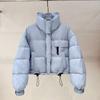 Korean Style Women Short Jacket Stand Collar Minimalist Thickened Winter Coat Warm Outerwear
