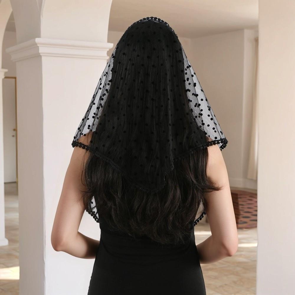 White Dot Lace Scarf Thin Hair Scarf Headband New Foulard Bandana  Women