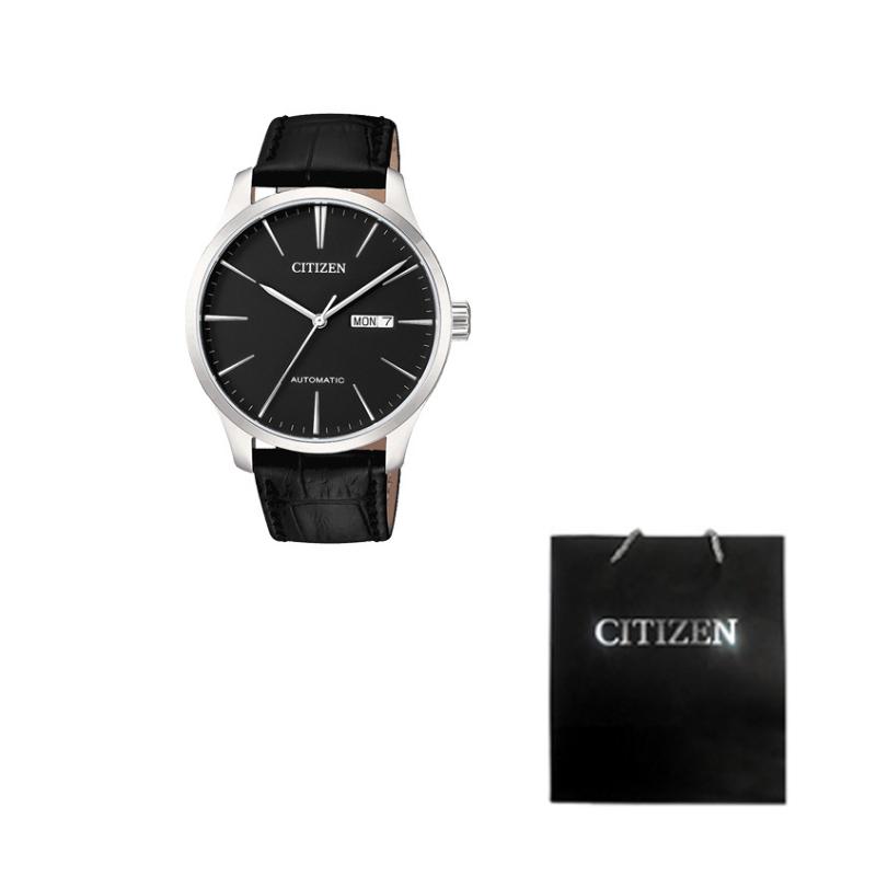 

CITIZEN Classic Mechanical Movement Genuine Leather Strap Watch Men s Watches Black Dial NH8350-08EB Black Dial