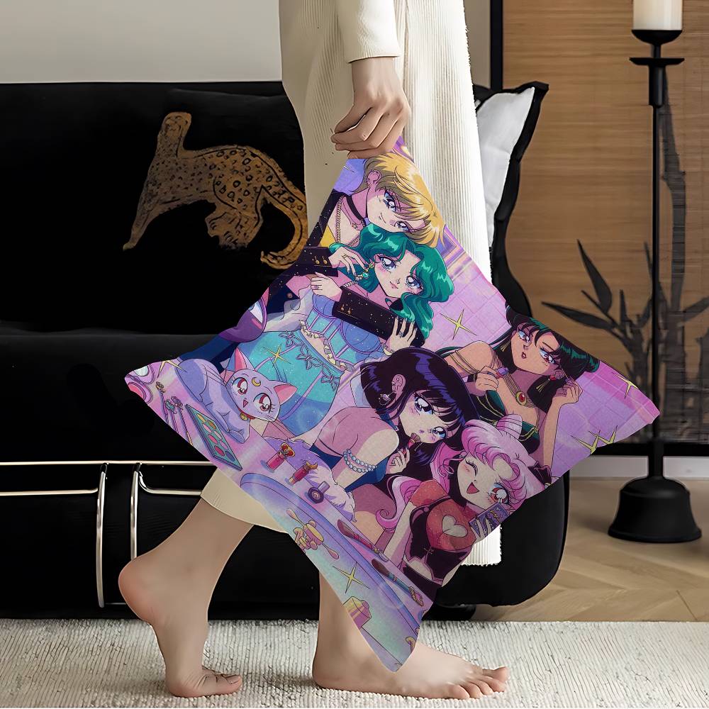 Anime Girl S-Sailor M-Moon Pillow Anime Pillow Sofa Bed Head Pillow Cover Cushion Cover 45x45 Cm Fashion