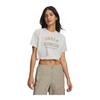 Womens/Ladies Logo Printed Cropped Casual T-Shirt