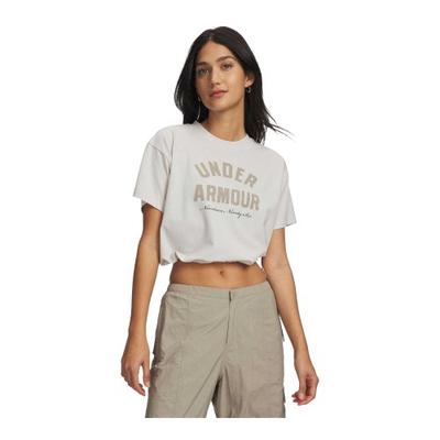 Womens/Ladies Logo Printed Cropped Casual T-Shirt