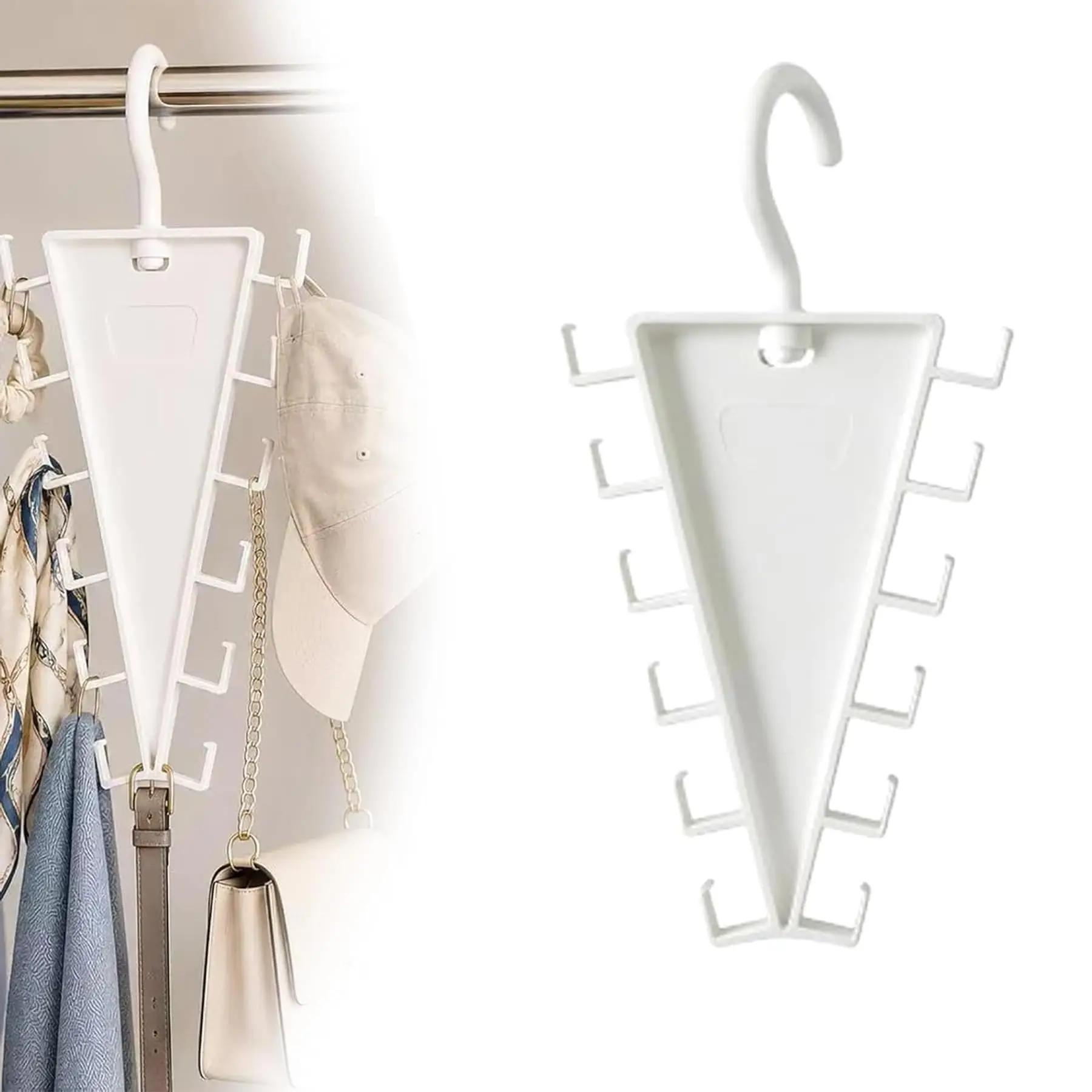 V-förmiger Kleiderbügel 360° drehbarer Aufbewahrungshalter mit 12 Haken Zweiseitiger Wandmontage-Haken Platzsparender Hutständer Schrankständer 1pc beige