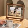 Black Walnut Double-Sided Transparent Photo Frame - Chinese Retro Style A4/A3 Tabletop Frame