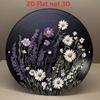 Vintage Floral Record Metal Wall Art 8x8 Inch Round Aluminum Sign Black
