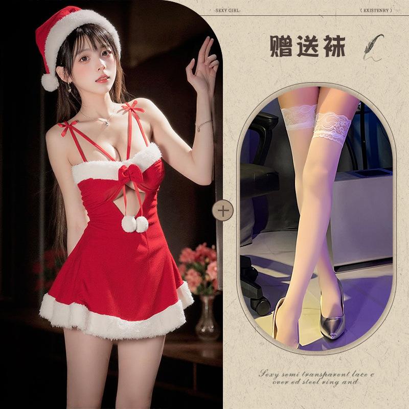 Christmas cos Velvet Cosplay Sexy Lingerie New Year's Robe