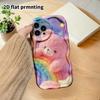 Phone Case: 2D Flat Design Suitable for iPhone 18, 17, 16, 15, 14, 13 Pro Protective Cases, Rainbow Little Bear, Colorful Glitter Bubbles, Christmas a
