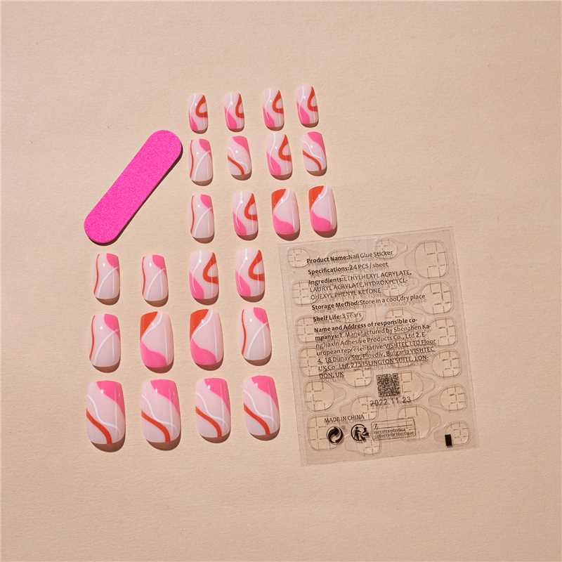 

Ручная работа, носимые прямоугольные ногти с французским краем