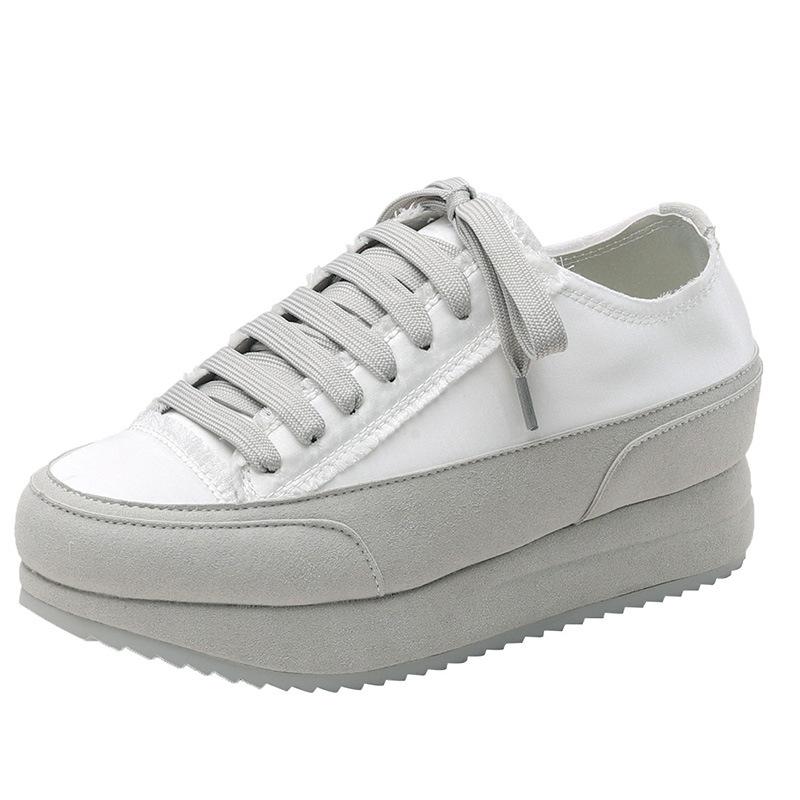 

2025 thick-soled little white shoes for women s new spring and autumn height-increasing muffin shoes Spanish style satin shoes niche single shoes for 34