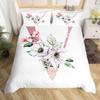 Vintage Flower King Full Queen Duvet Cover Retro Pink Floral Comforter Cover Rose Green Leaves Bedding Set Polyester Quilt Cover