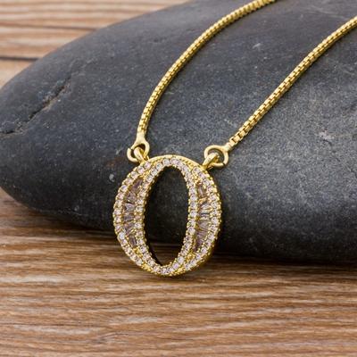 Nidin Light Luxury A-Z 26 Letters Necklace Zircon Pendant for Women Initials Name Necklace Fashion Party Wedding Jewelry Gift