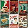 Vintage Coffee Metal Tin Sign Plaque Metal Plate Retro Wall Art Posters For Cafe Bar Pub Kitchen Club Iron Painting Decoration