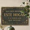 Que Dios Bendiga Este Hogar Spanish Vintage Metal Wall Sign Religious Christian Blessing Wall Decor for Home Kitchen Entryway Church