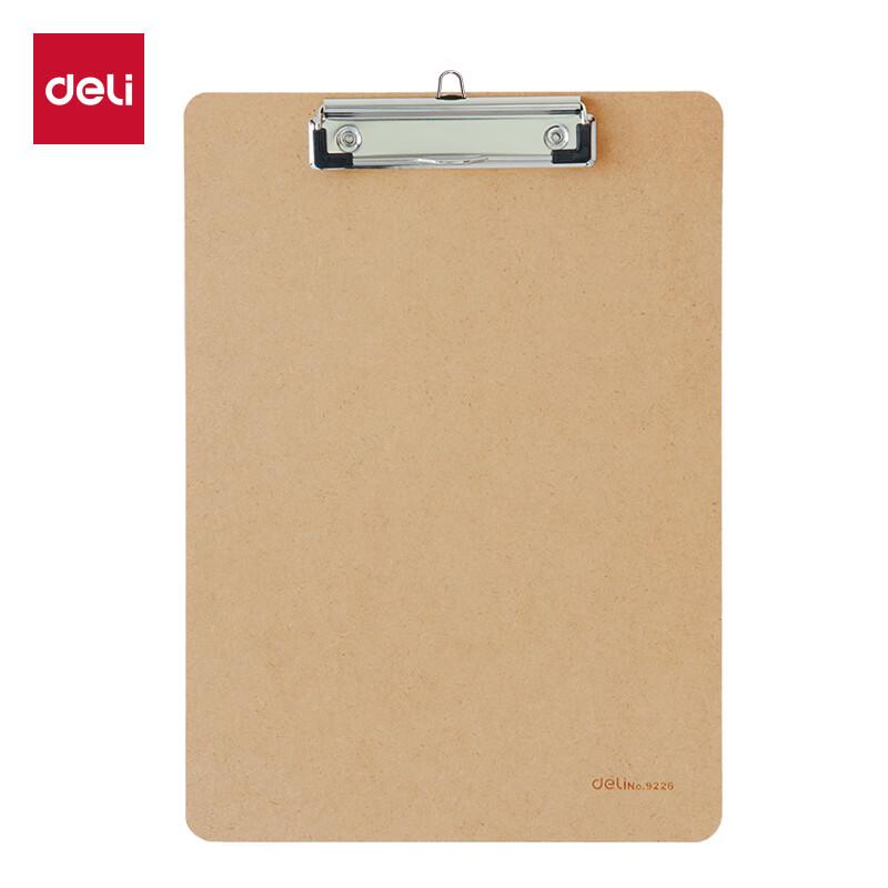 Deli A4 Wood Grain Clipboard with Metal Clamp