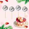 24pcs Cupcake Toppers for Party Decoration Stylish Reflective Sphere Cake Picks Accessories Cake Decorating Ornament