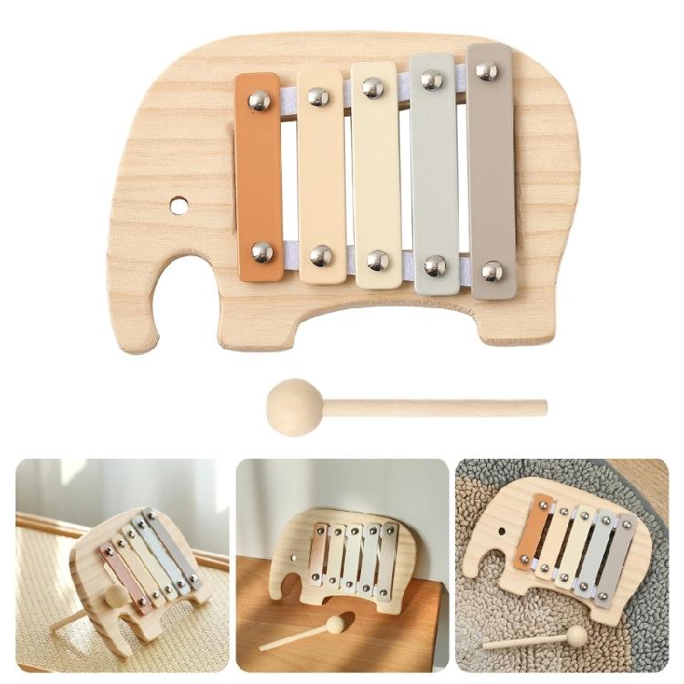 Xylophone Educational Musical Toy for Performances 5 Note Wood Xylophone with Mallet Coordination Hand Knock Piano Toy