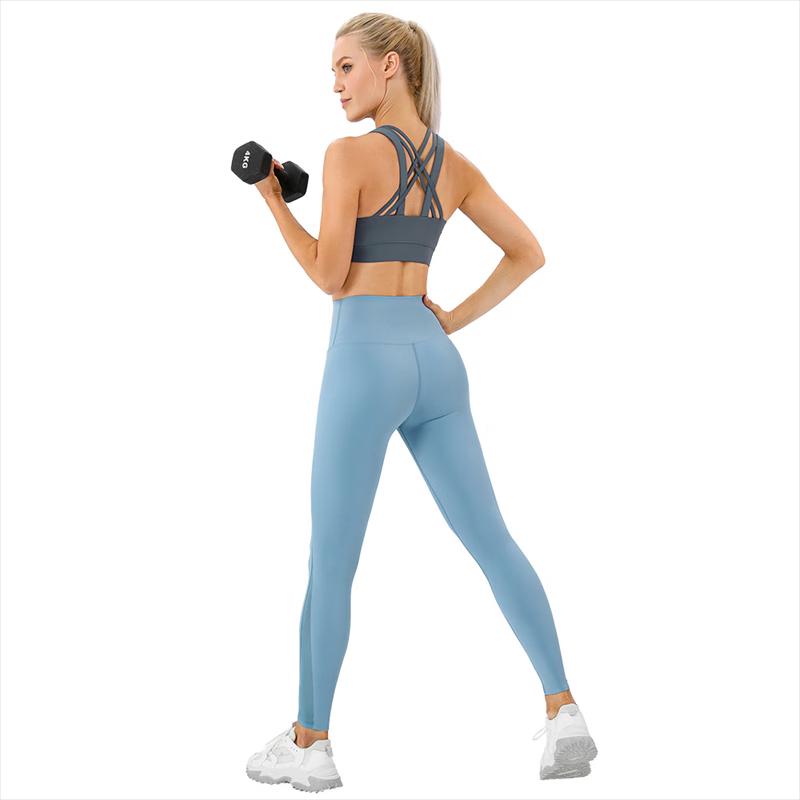 Women's Double-Sided Nude Feel Crisscross Back Yoga Sports Bra