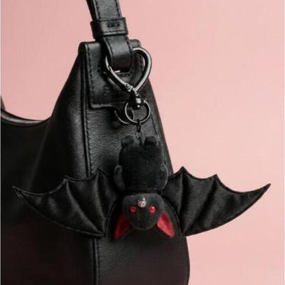 Halloween Goth Bat Keychain Cute Cartoon Black Bat Charm For Party Decor Fashion Backpack Decoration Accessories Gifts