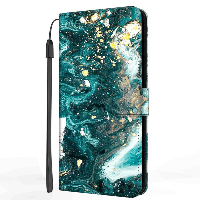 Marble Leather Case For Samsung Galaxy S20 S21 FE Ultra Plus M32 M52 M22 A12 A22 A22S 5G Flip Cover Stand Wallet Book Funda Case