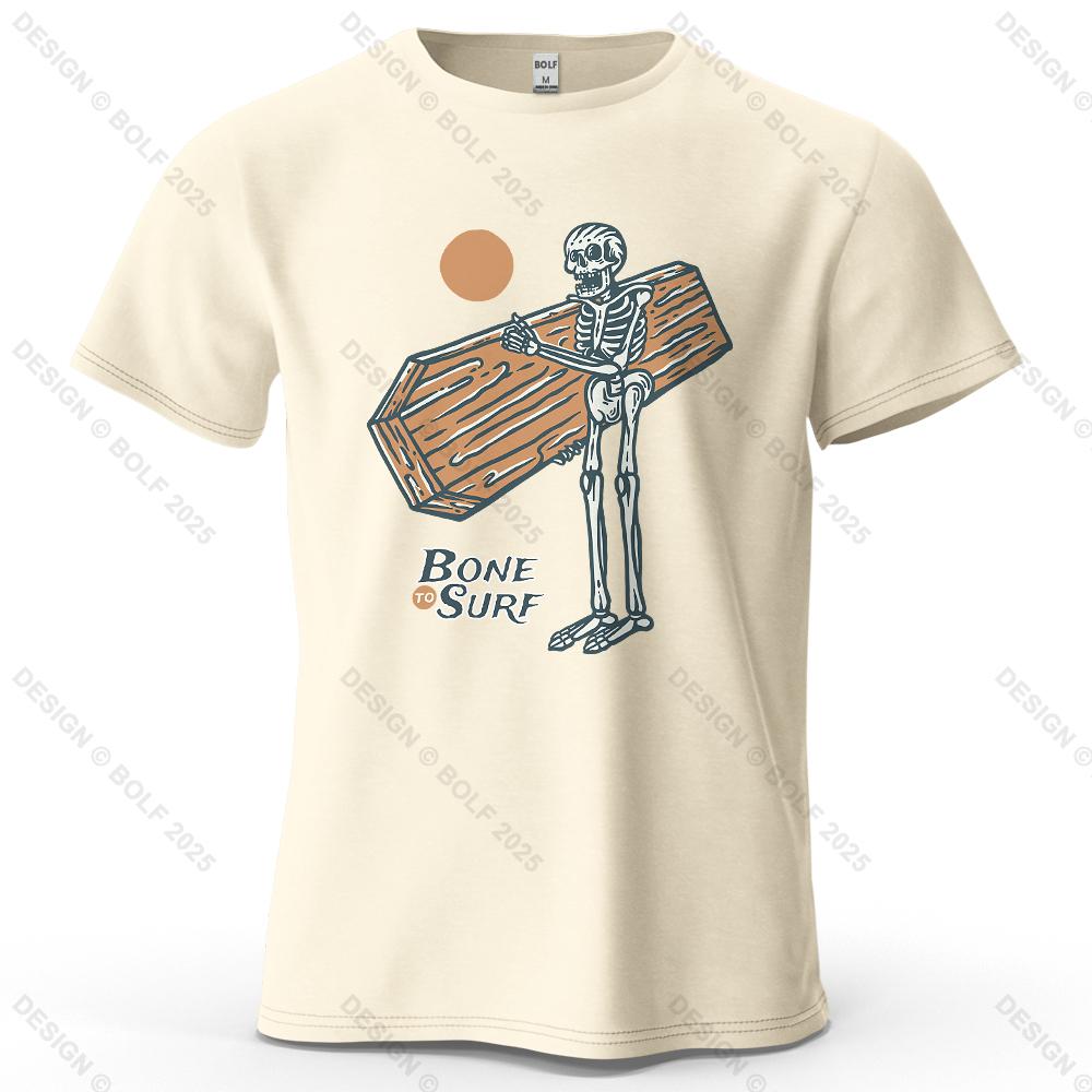 

Мужская футболка Bone To Surf с крутым принтом 100% хлопок Оверсайз Бунтарские графические футболки для женщин Топы Футболки Streetwear 4XL