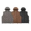 Men's Winter 90% White Duck Down Hooded Vest - European & American Style, Plus Size, Loose Fit, Embossed Shoulder Cape.