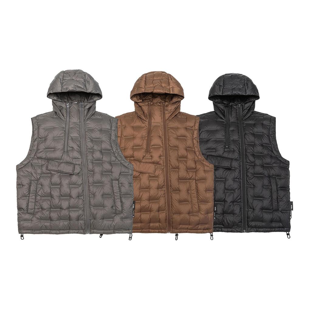 Men's Winter 90% White Duck Down Hooded Vest - European & American Style, Plus Size, Loose Fit, Embossed Shoulder Cape.