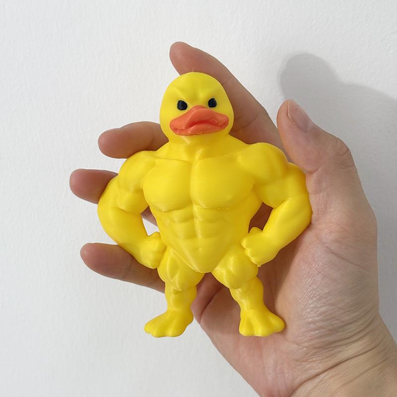 2025 3D Muscle Duck  Creative Bookshelf Whimsical Figurine Crafts Duck Statue Desktop Ornament Christmas  Halloween Gift