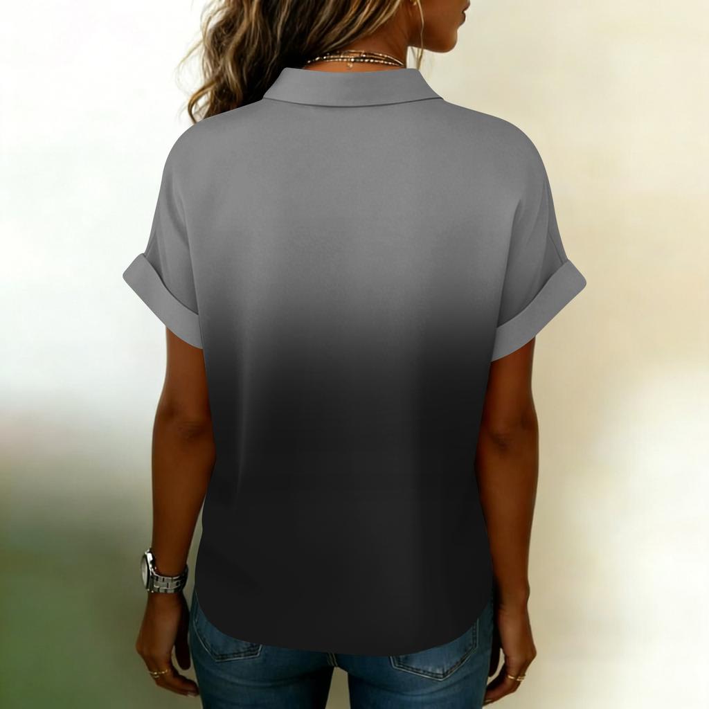 Women's Blouse Fashionable and Casual Short,Sleeved Printed T,shirt Top