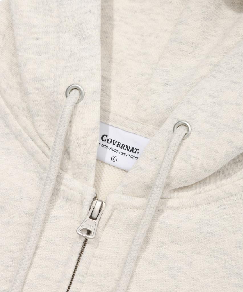 COVERNAT Small Authentic Zip-Up Hoodie Oatmeal
