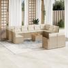 Vidaxl 13-Cz. Garden Furniture Set With Cushions, Beige, Poly Rattan