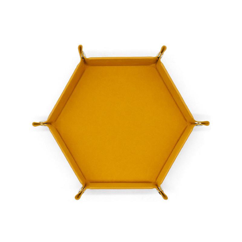 Hexagonal Velvet Dice Tray: Portable, Foldable PU Storage for Tabletop Games